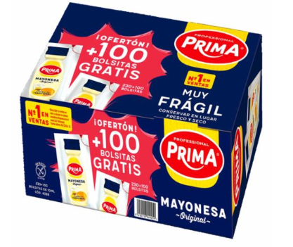 MAYONESA PRIMA SOBRES 10*230 MONODOSIS 